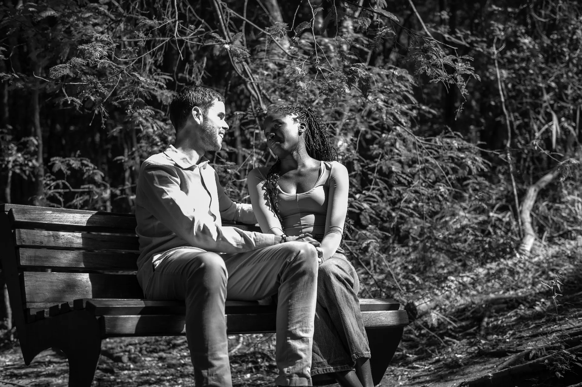 Nicolai and Atieno on a bench